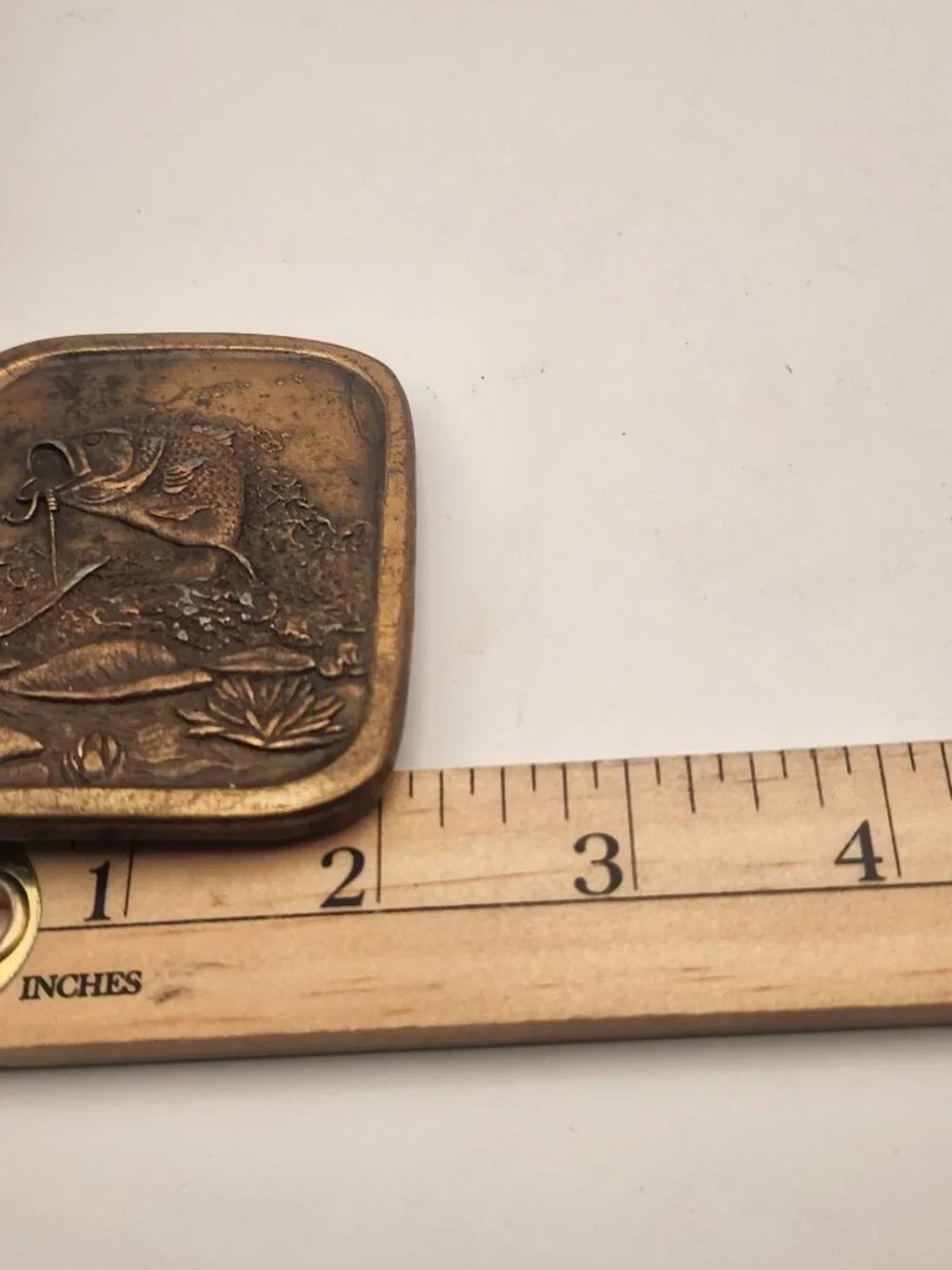 Vintage Indiana Metal Craft 1976 Bass Fish Belt Buckle Fishing